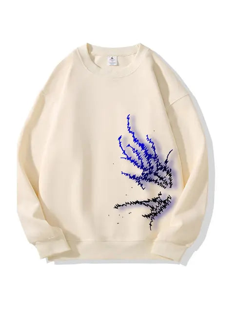 320g Red Back Butterfly Printed Cotton Sweatshirt Emma Bridess