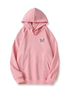 320g Back Colorful Butterfly Printed Cotton Hoodie Emma Bridess