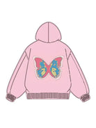 320g Back Colorful Butterfly Printed Cotton Hoodie Emma Bridess