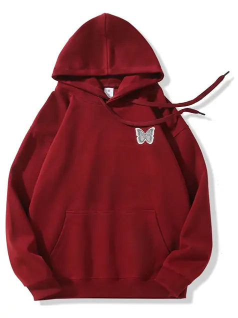 320g Silver Future Butterfly Printed Cotton Hoodie Emma Bridess