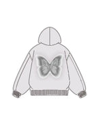 320g Silver Future Butterfly Printed Cotton Hoodie Emma Bridess