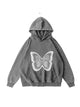 360g Silver Future Butterflies Printed Wash Old Cotton Hoodie Emma Bridess