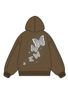 360g Silver Future Butterflies Printed Wash Old Cotton Hoodie Emma Bridess