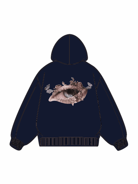 320g Bloom Eye Printed Cotton Hoodie Emma Bridess