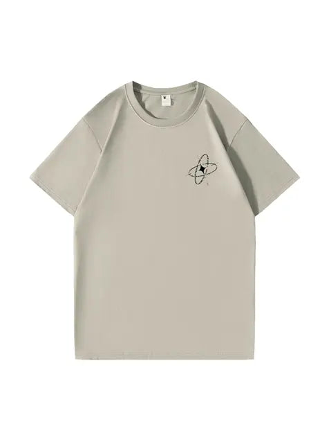 270g Cotton Saturn Printed Wash Old T-shirt Emma Bridess