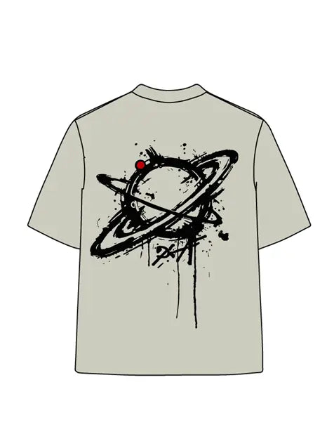 270g Cotton Saturn Printed Wash Old T-shirt Emma Bridess