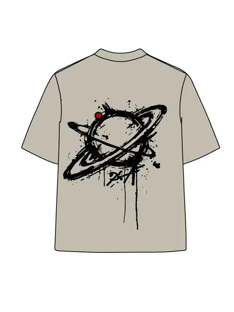 270g Cotton Saturn Printed Wash Old T-shirt Emma Bridess