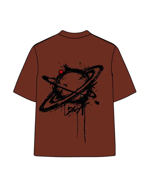 270g Cotton Saturn Printed Wash Old T-shirt Emma Bridess