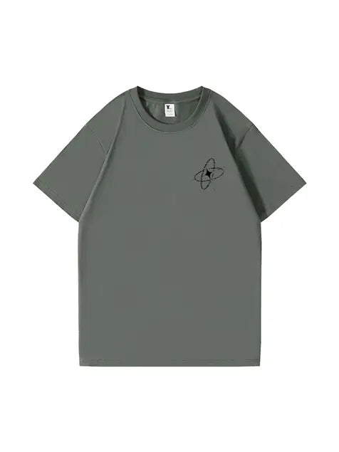 270g Cotton Saturn Printed Wash Old T-shirt Emma Bridess