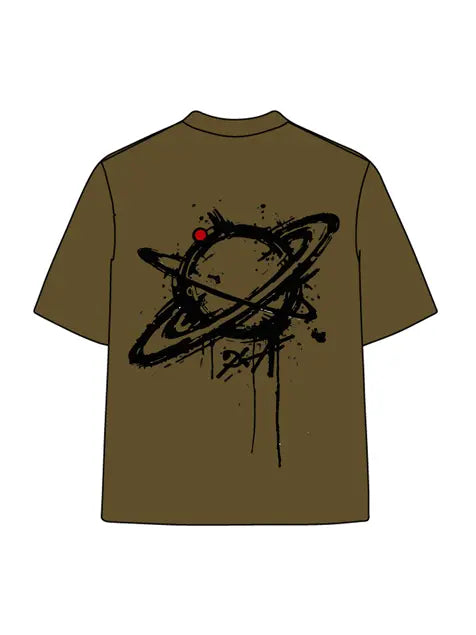 270g Cotton Saturn Printed Wash Old T-shirt Emma Bridess