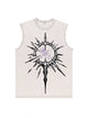 230g Cotton Astronaut Interstellar Wash Old Sleeveless T-shirt Emma Bridess