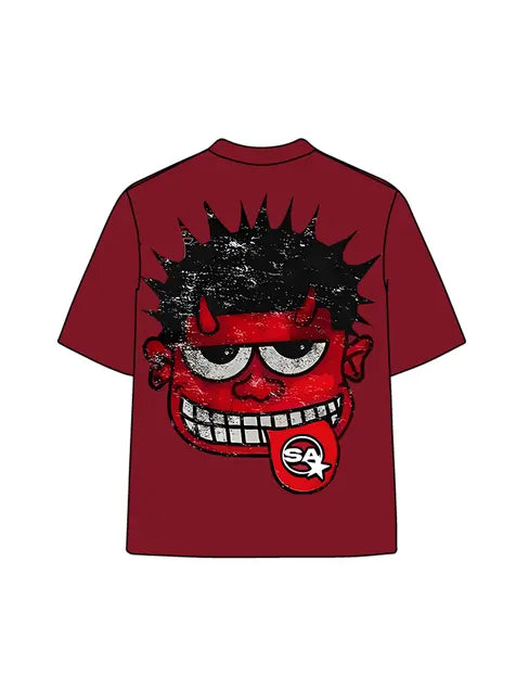 270g Cotton Cartoon Devil Wash Old T-shirt Emma Bridess