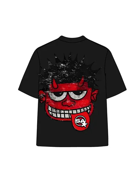 270g Cotton Cartoon Devil Wash Old T-shirt Emma Bridess
