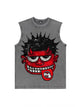 230g Cotton Cartoon Devil Wash Old Sleeveless T-shirt Emma Bridess
