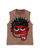 230g Cotton Cartoon Devil Wash Old Sleeveless T-shirt Emma Bridess