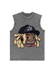 230g Cartoon Hip-hop Wash Old Sleeveless T-shirt Emma Bridess