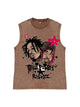 230g Cotton Hip-hop Rap God Wash Old Sleeveless T-shirt Emma Bridess