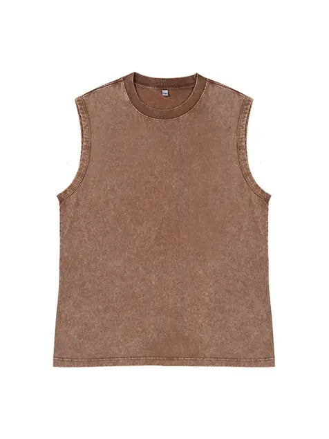 230g Cotton Hip-hop Rap God Wash Old Sleeveless T-shirt Emma Bridess