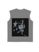 230g Cotton Back Animation Girl Stars Wash Old Sleeveless T-shirt Emma Bridess