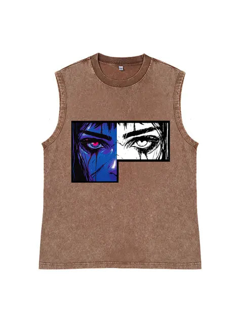 230g Cotton Tears of Blood Wash Old Sleeveless T-shirt Emma Bridess