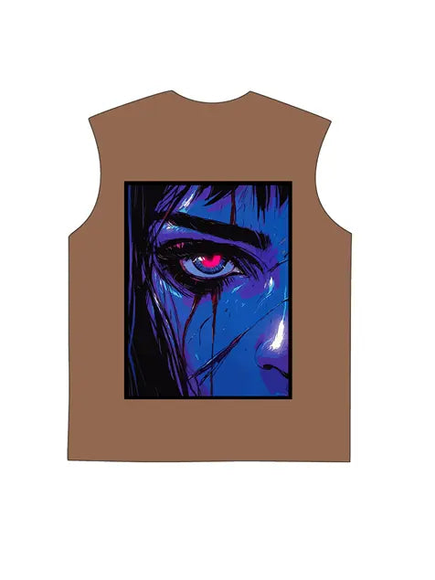 230g Cotton Tears of Blood Wash Old Sleeveless T-shirt Emma Bridess
