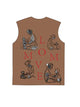 230g Cotton Love Mom Back Printed Wash Old Sleeveless T-shirt for Mom Emma Bridess