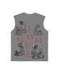 230g Cotton Love Mom Back Printed Wash Old Sleeveless T-shirt for Mom Emma Bridess