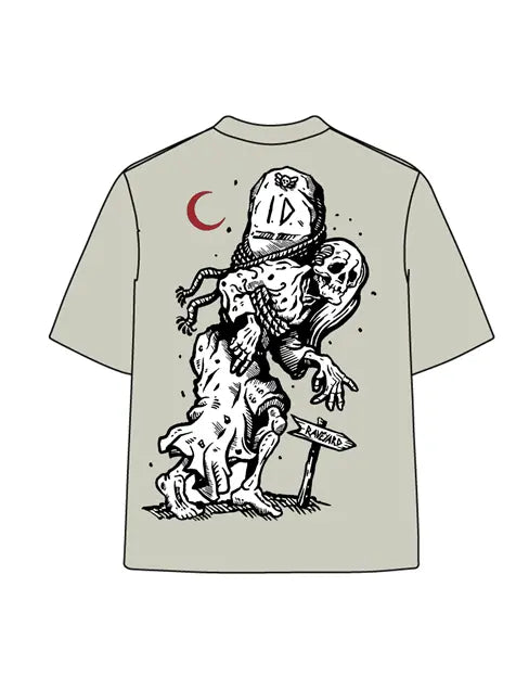 270g Back Skull Printed Wash Old Cotton T-shirt Emma Bridess