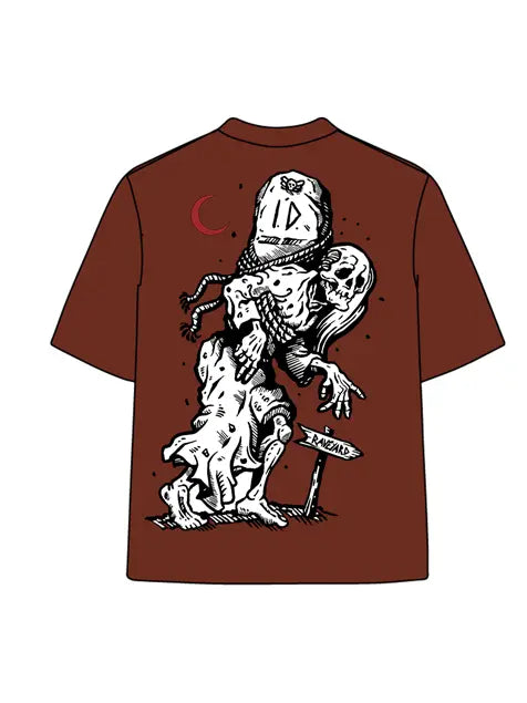 270g Back Skull Printed Wash Old Cotton T-shirt Emma Bridess