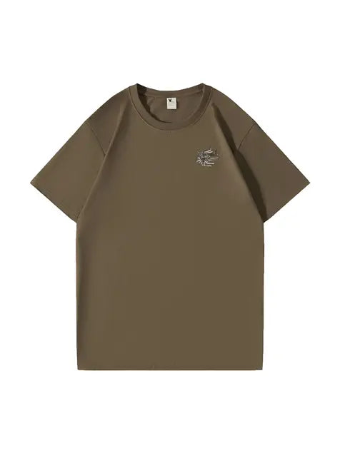 270g Back Skull Printed Wash Old Cotton T-shirt Emma Bridess