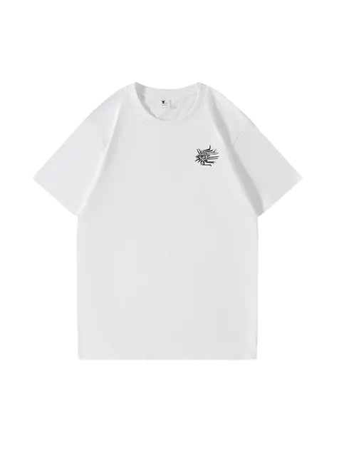 270g Front Logo Back Skull Printed Wash Old Cotton T-shirt Emma Bridess