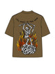 270g Dance on Your Grave Skull Printed Wash Old T-shirt Emma Bridess