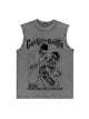 230g Santa Printed Wash Old Sleeveless T-shirt Emma Bridess