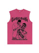 230g Santa Printed Wash Old Sleeveless T-shirt Emma Bridess