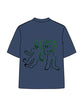 270g Green Line Cartoon Printed Wash Old Cotton T-shirt Emma Bridess