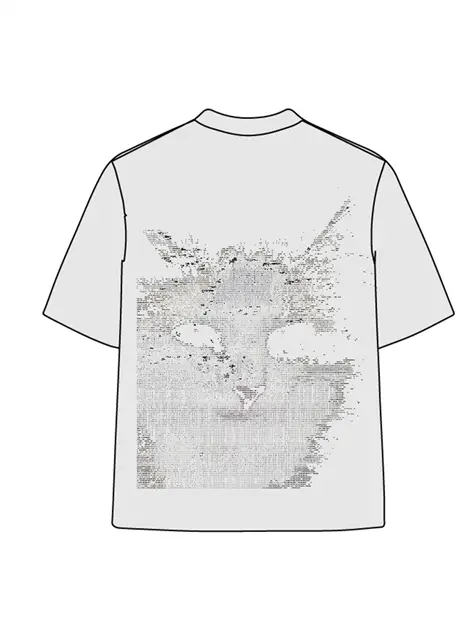 270g Future Electric Wave Kitty Printed Wash Old Cotton T-shirt Emma Bridess