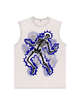 230g Lightning Stroke Skull Printed Wash Old Cotton Sleeveless T-shirt Emma Bridess