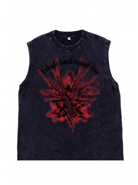 230g The Holy Spirit's Hand Printed Wash Old Cotton Sleeveless T-shirt Emma Bridess