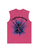 230g The Holy Spirit's Hand Blue Printed Wash Old Cotton Sleeveless T-shirt Emma Bridess