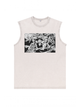 230g Straw Hat Pirates Wash Old Cotton Sleeveless T-shirt