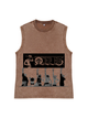 230g Straw Hat Pirates Wash Old Cotton Sleeveless T-shirt
