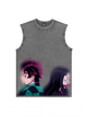 230g Demon Slayer KnY Wash Old Cotton Sleeveless T-shirt