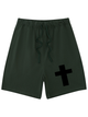 275g Cross Printed Cotton Shorts