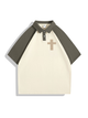 240g Golden Cross Printed Color Matching Polo Collar Cotton T-shirt