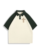 240g Golden Cross Printed Color Matching Polo Collar Cotton T-shirt