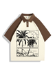 240g Summer Vibe Coconut Color Matching Polo Collar Cotton T-shirt