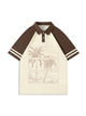 200g Summer Vibe Golden Coconut Polo Collar Color Matching Lapel Cotton T-shirt