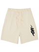 275g Snake Letter Printed Cotton Shorts