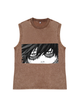 230g Wind Manipulation Wash Old Cotton Sleeveless T-shirt