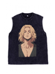 230g Mikey Printed Wash Old Cotton Sleeveless T-shirt